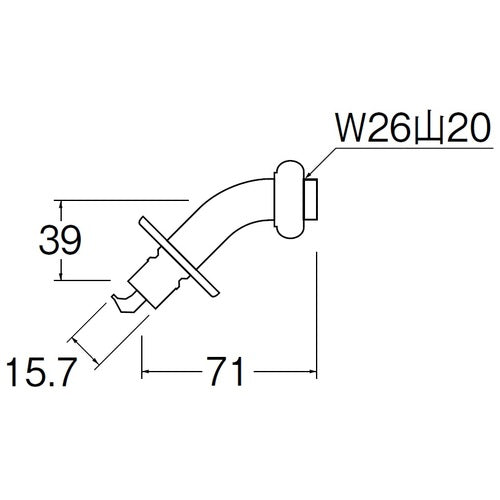 ＳＡＮＥＩ　洗濯機用Ｌ型ニップル　PY121-4TVX-16　1 個