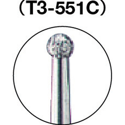 ＴＲＵＳＣＯ　ダイヤモンドバー　Φ２Ｘ軸３　＃１００　T3-551C　1 本