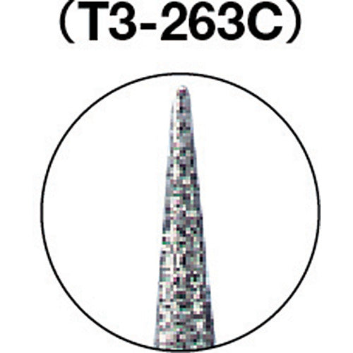 ＴＲＵＳＣＯ　ダイヤモンドバー　Φ５Ｘ刃長２４．４Ｘ軸３　＃１００　T3-263C　1 本