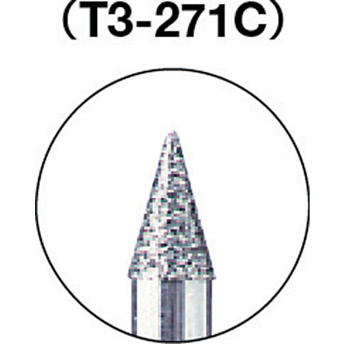 ＴＲＵＳＣＯ　ダイヤモンドバー　Φ３Ｘ刃長４．７Ｘ軸３　＃１００　T3-271C　1 本