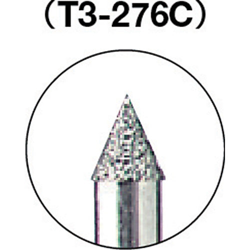 ＴＲＵＳＣＯ　ダイヤモンドバー　Φ３Ｘ刃長３．１Ｘ軸３　＃１００　T3-276C　1 本