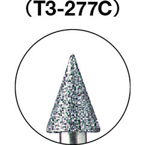 ＴＲＵＳＣＯ　ダイヤモンドバー　Φ６Ｘ刃長７Ｘ軸３　＃１００　T3-277C　1 本