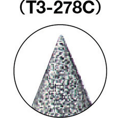 ＴＲＵＳＣＯ　ダイヤモンドバー　Φ１０Ｘ刃長１１．８Ｘ軸３　＃１００　T3-278C　1 本