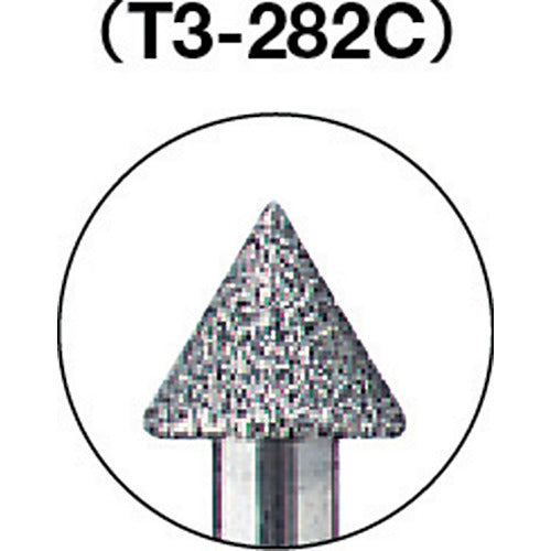 ＴＲＵＳＣＯ　ダイヤモンドバー　Φ６Ｘ刃長５．１Ｘ軸３　＃１００　T3-282C　1 本