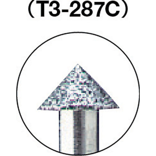 ＴＲＵＳＣＯ　ダイヤモンドバー　Φ６Ｘ刃長３．２Ｘ軸３　＃１００　T3-287C　1 本