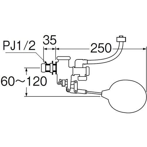 ＳＡＮＥＩ　水位調節式ボールタップ　V46-13X-13　1 個