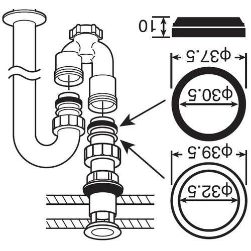 ＳＡＮＥＩ　トラップ用アジャストパッキン　PP40-42S-32　1 個