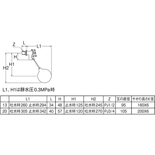 ＳＡＮＥＩ　セミＷボールタップ　V47-13　1 個