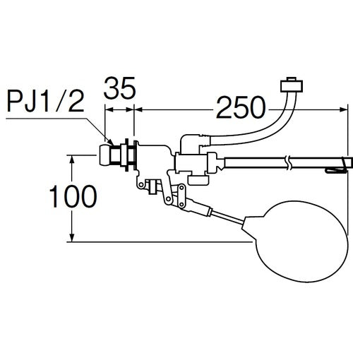ＳＡＮＥＩ　補助水管付ボールタップ　V46-5X-13　1 個