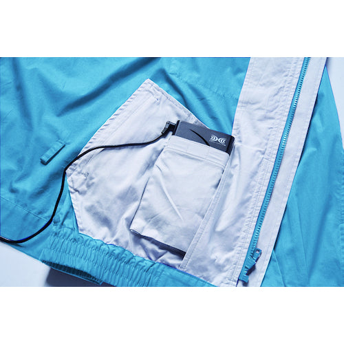 Air-conditioned clothing, cotton/polyester blend, underarm gusseted clothing only, sax, LL, KU90450-C13-S4, 1 unit