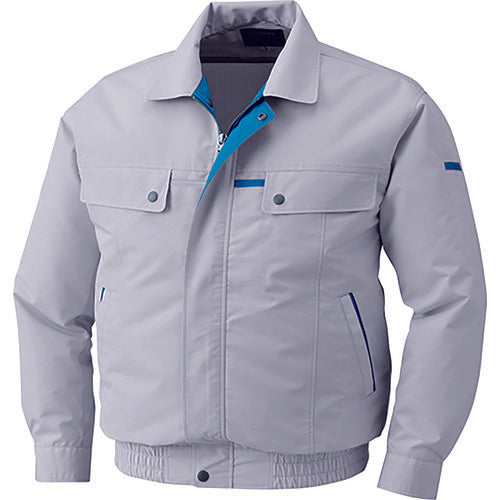 Air-conditioned clothing, cotton/polyester blend air-conditioned clothing with underarm gussets [R under], clothing only, silver, L, KU90450-C06-S3, 1 unit