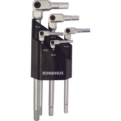 ＢＯＮＤＨＵＳ　ＨＥＸ　ＰＲＯ　ピボットヘッド六角レンチセット　５本組　３−８ｍｍ　HP5-1C-25R　1 Ｓ