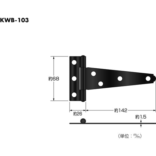光　ウエスタン蝶番　横長　KWB-103　1 PK