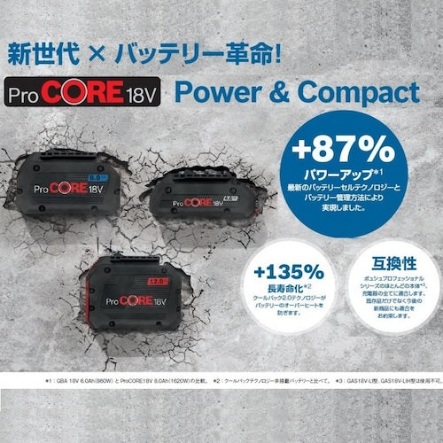 ボッシュ　リチウムイオンバッテリー１８Ｖ　８．０Ａｈ　PROCORE18V8.0　1 個