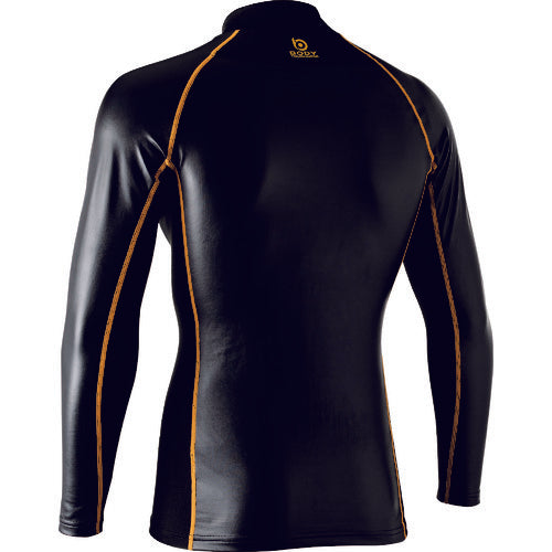 おたふく　ＢＴ腕まで防風パワーストレッチ　ハイネックシャツ　ブラック／イエロー　Ｓ　JW-191-BK/YE-S　1 着