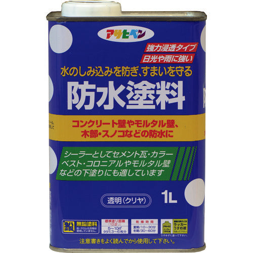 Asahipen Waterproof Paint 1L Transparent (Clear) 519023 1 can