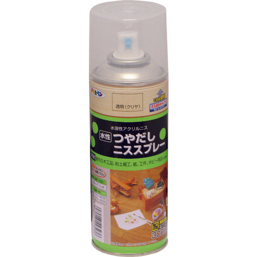 アサヒペン　水性つや出しニススプレー　３００ＭＬ　クリヤ　443236　1 本