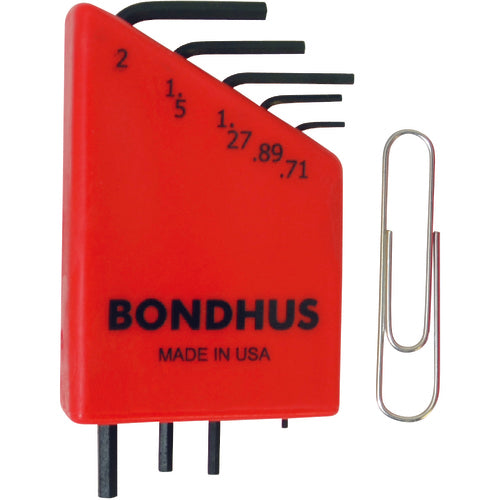 ＢＯＮＤＨＵＳ　精密六角レンチセット　５本組（０．７１−２ｍｍ）　HLX5MS　1 Ｓ