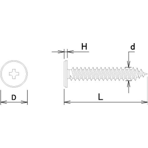 ＤＡＩＤОＨＡＮＴ　ニッケル　超低頭タッピング　４ｘ１２　１０本入　10179190　1 PK