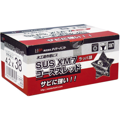 DAIDOHANT 스테인레스 (SUS XM7) 코스 스레드 래퍼 머리 4.2x38 (약 400 개입) 00049723 1 상자