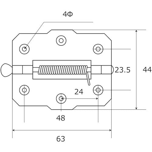 WAKI Spring hinge single opening VF-108 65mm VF-108 1 PK
