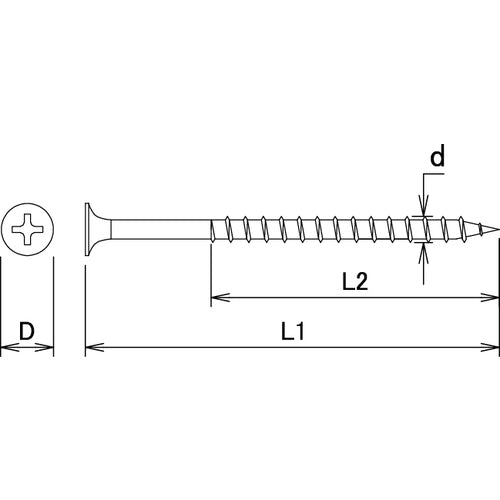 DAIDOHANT Stainless Steel (SUS XM7) Course Thread Trumpet Head 5.1 x 100 (Approx. 80 pcs) 00049731 1 box