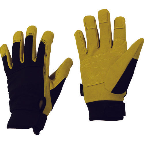 おたふく　フーバー　マイクロファイバーグローブ　ストロングモデル　ブラック／キャメル　Ｍ　FB-53-BK/CA-M　1 双