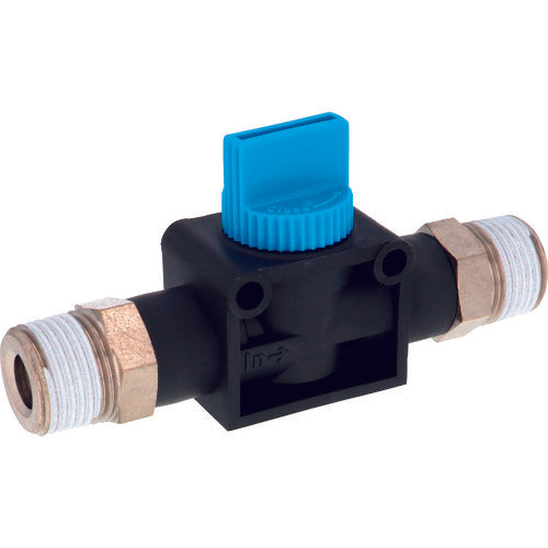 PISCO Hand Valve Nipple 2-way Valve Tube R3/8 Output R3/8 HV03-03-2 1 pc