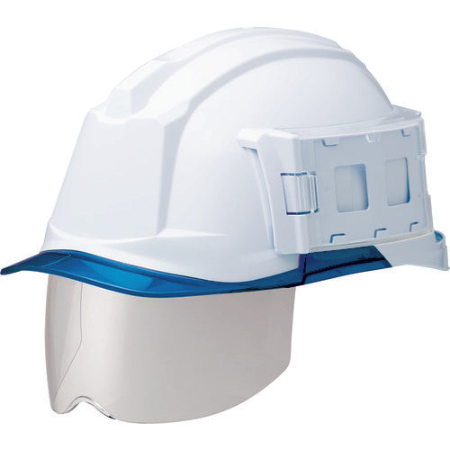Midori Anzen Helmet with ID Case (with Wide Shield) SC-19PCLS-ID RA3 Alpha White/Blue SC-19PCLS-ID-RA3-ALPHA-W/BL 1 pc