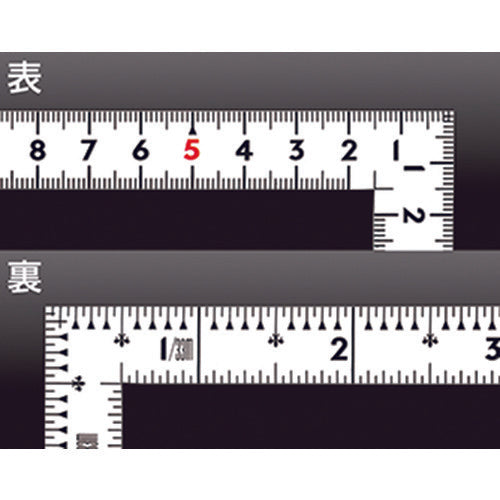 シンワ　曲尺同厚　ホワイト　３０ｃｍ／１尺　併用目盛　名作　11104　1 本