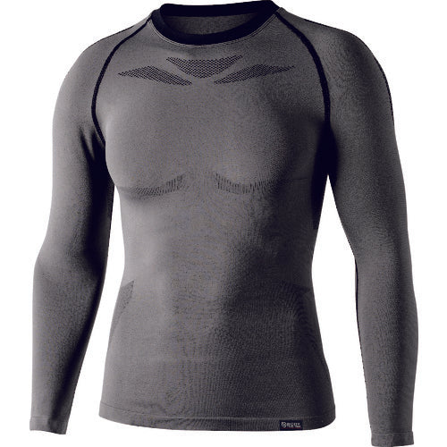 Otafuku BT Dual Cross Long Sleeve Crew Neck Shirt Gray/Black M~L JW-592-39-M~L 1 unit