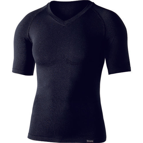 おたふく　ＢＴデュアルクロス　ショートスリーブＶネックシャツ　ブラック　Ｌ〜ＸＬ　JW-591-11-L~XL　1 着