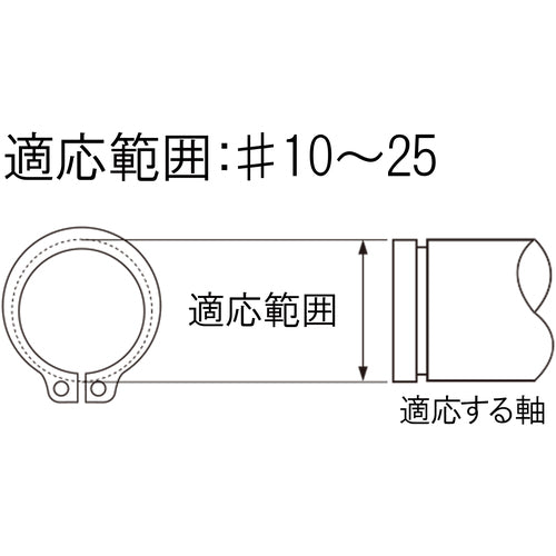 ＥＮＧＩＮＥＥＲ　スナップリングプライヤー　使用範囲１０〜２５ｍｍ　PZ-16　1 丁