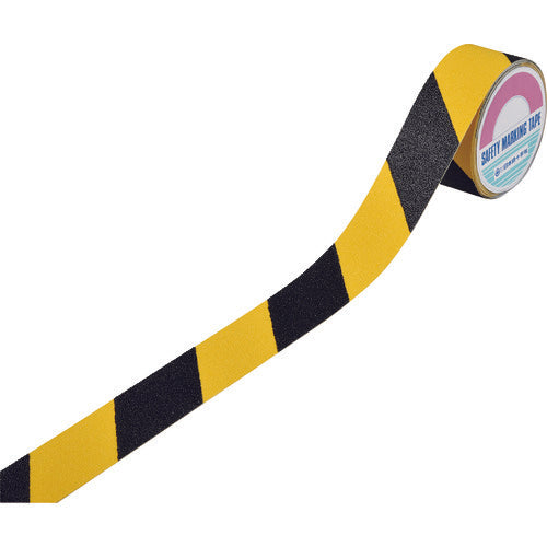 Green Cross Anti-Slip Tiger Pattern Tape Yellow/Black ASS-55NTR 50mm width x 5m PVC + Mineral Particles For indoor and outdoor use 260223 1 roll