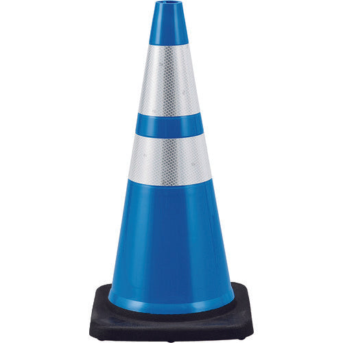 Green Cross Color Cone Blue/White Reflective Sheet PVC Cone-BLH Height: 710mm Base: 360mm square High brightness reflective type Made of PVC 116304 1 unit