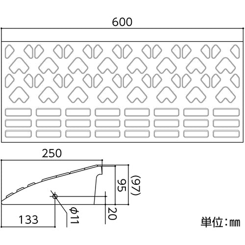 Midori Juji 95mm step plate, straight type, black, Load Up 6010, H95 x W600 x D250mm, made from recycled rubber, 121025, 1 piece