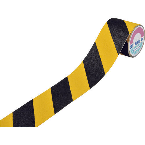 Green Cross Anti-Slip Tiger Pattern Tape Yellow/Black ASS-105NTR 100mm width x 5m PVC + Mineral Particles For indoor and outdoor use 260233 1 roll