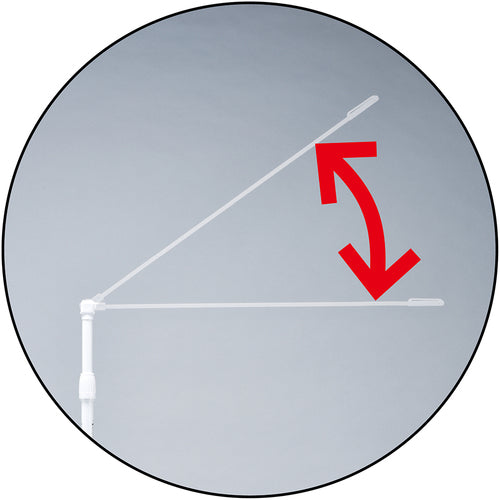 緑十字　のぼり旗用ポール（４５０ｍｍ幅用）　白　ノボリ用ポールＲ−４５０　全長：１６００〜２９００ｍｍ　２段伸縮式　255105　1 本