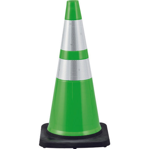 녹색 십자 컬러 콘 녹색/백반사 시트 PVC 콘-GH 높이: 710mm 베이스: 360mm각 고휘도 반사 타입 PVC제 116301 1대