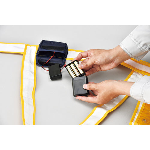 緑十字　ＬＥＤ安全反射ベスト　黄地／白ＬＥＤ／金反射　ＬＥＤタスキ型ベスト−ＧＷ　フリーサイズ（サイズ調整可能）　238025　1 着