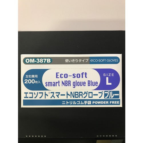 オカモト　エコソフトニトリルブルーＬ　２００枚入　OM-387BL　1 箱