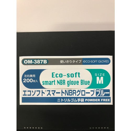 オカモト　エコソフトニトリルブルーＭ　２００枚入　OM-387BM　1 箱