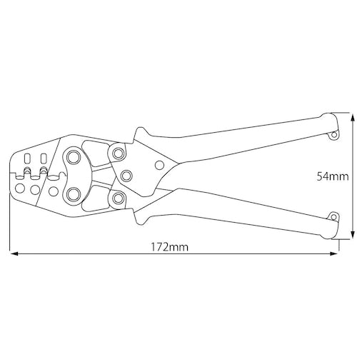 EBI Mini Crimping Tool, Usable range 1.25, 2, 5.5, AK1MA2, 1 piece