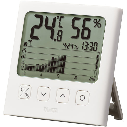TANITA Digital Thermo-Hygrometer with Graph, White, TT-581, 1 unit