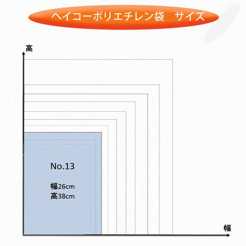 ＨＥＩＫＯ　ポリ規格袋　ヘイコーポリ　０３　Ｎｏ．１３　紐なし　１００枚入り　006611301　1 袋