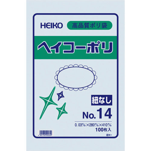 ＨＥＩＫＯ　ポリ規格袋　ヘイコーポリ　０３　Ｎｏ．１４　紐なし　１００枚入り　006611401　1 袋