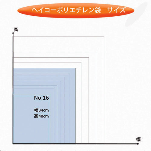 ＨＥＩＫＯ　ポリ規格袋　ヘイコーポリ　０３　Ｎｏ．１６　紐なし　１００枚入り　006611601　1 袋