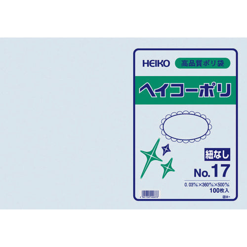 ＨＥＩＫＯ　ポリ規格袋　ヘイコーポリ　０３　Ｎｏ．１７　紐なし　１００枚入り　006611701　1 袋