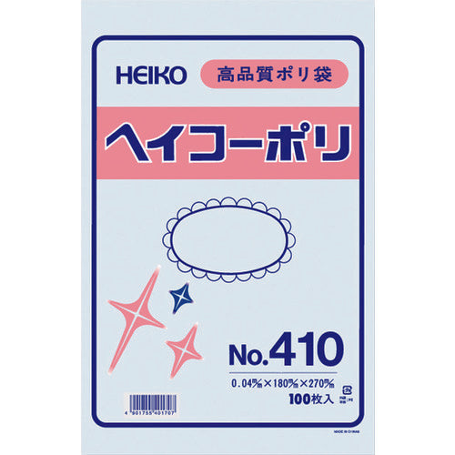 HEIKO Standard Poly Bags Heiko Poly No. 410 No String 100 Pieces 006618000 1 Bag