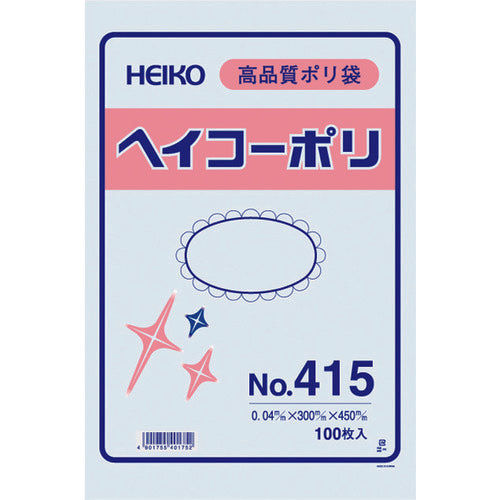 HEIKO Standard Poly Bags Heiko Poly No. 415 No String 100 Pieces 006618500 1 Bag